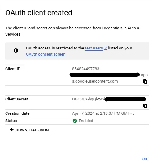 google-console-new-oauth-client